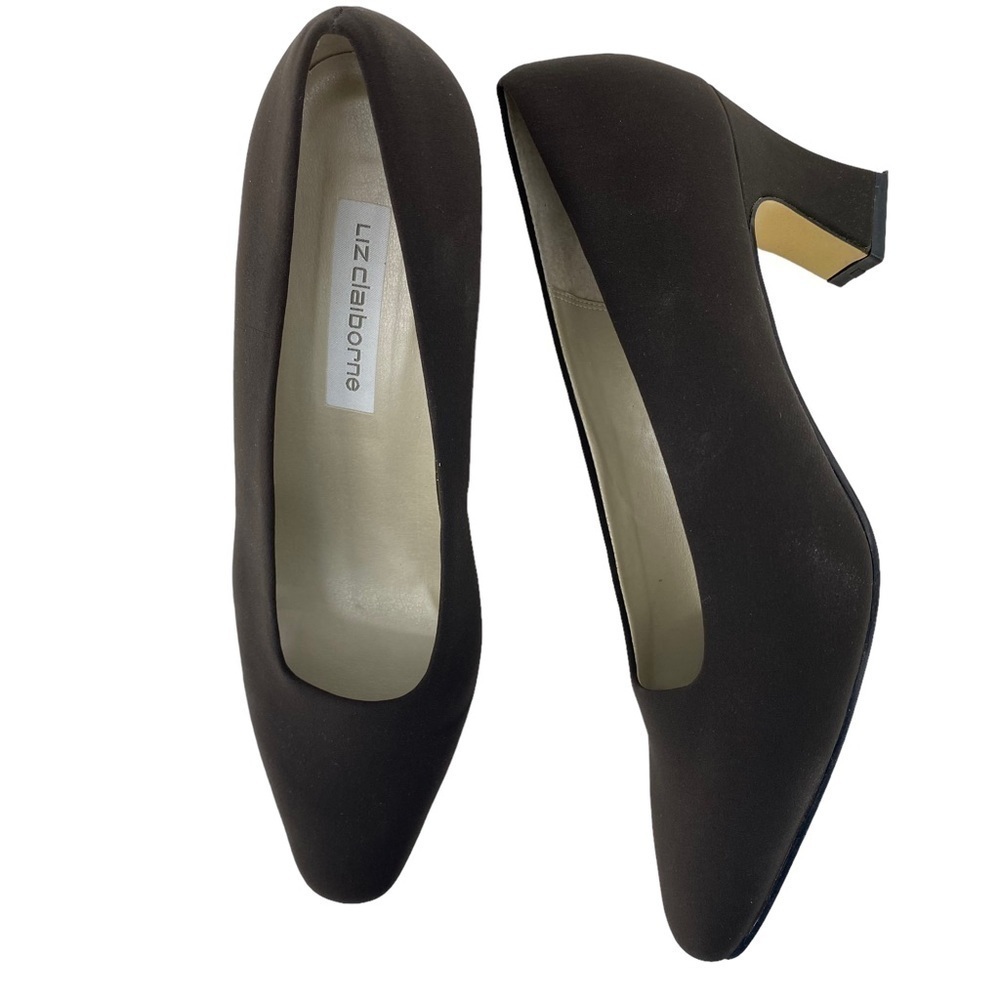 VTG Liz Claiborne Millennium Dark Brown Micro fabric heels, 9M